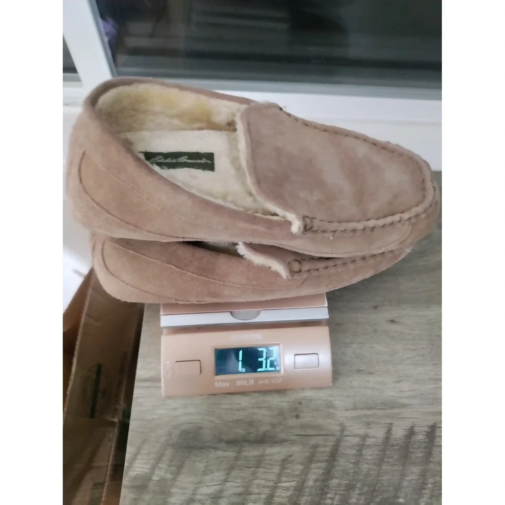 Eddie‎ bauer Jason mens slippers size 13 leather suede brown with rubber sole